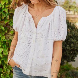 SALE! Brand new with tags Faherty Carmel Eyelet Top